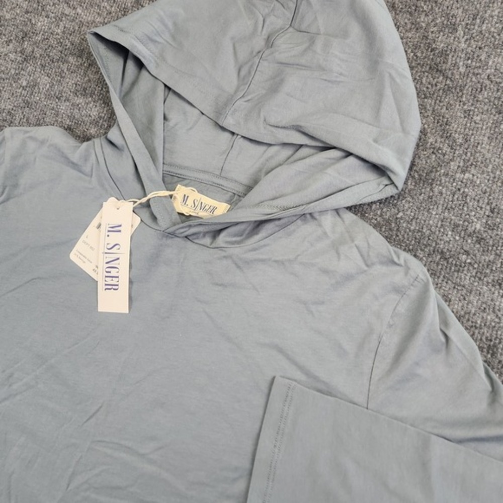 NEW M. Singer Mens‎ Lightweight Hoodie Blue  Size L